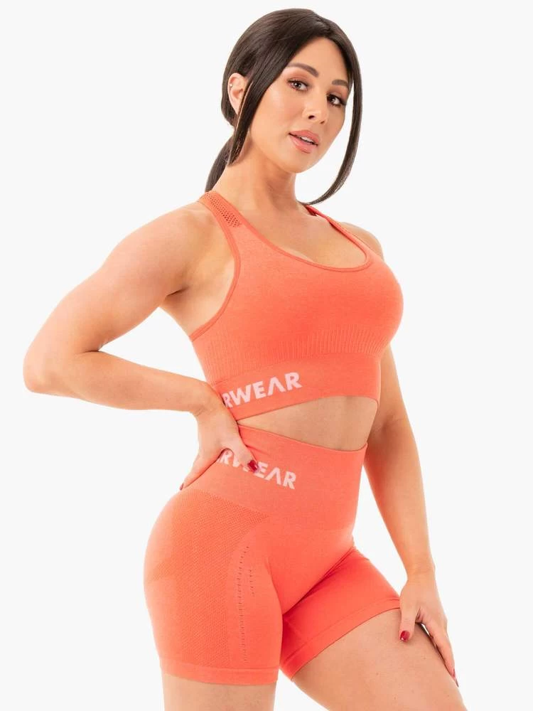 Ryderwear Seamless Staples Sports Bra - Orange Marl 4 Ryderwear Seamless Staples Sports Bra - Orange Marl - Image 4