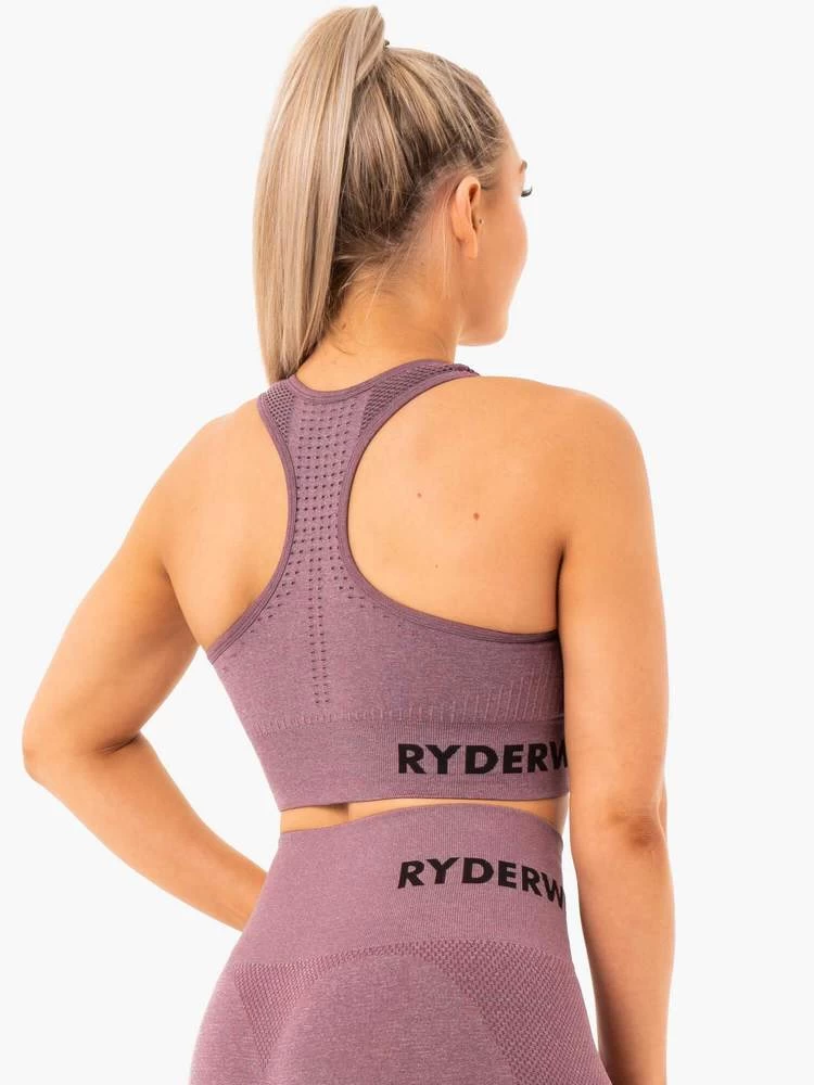 Ryderwear Seamless Staples Sports Bra - Purple Marl 2 Ryderwear Seamless Staples Sports Bra - Purple Marl - Image 2
