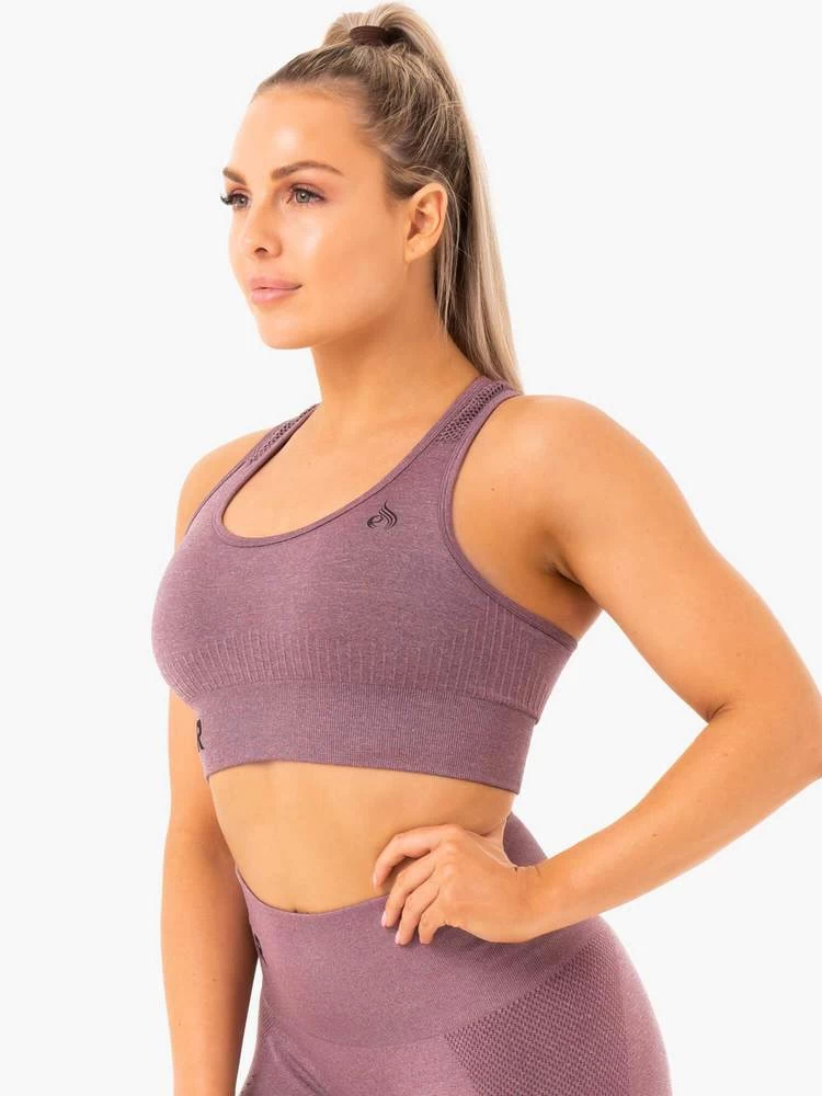 Ryderwear Seamless Staples Sports Bra - Purple Marl 3 Ryderwear Seamless Staples Sports Bra - Purple Marl - Image 3