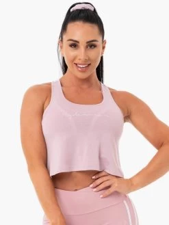 Ryderwear Collide Tied Up Cropped Tank - Dusty Pink