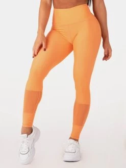 Ryderwear Mesh High Waisted Leggings - Orange